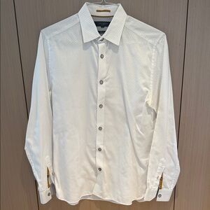 Ted Baker White Patterned Dress Shirt